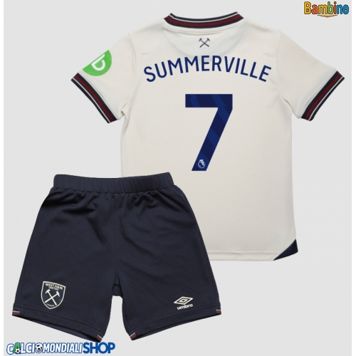 Maglie da calcio West Ham United Crysencio Summerville #7 Seconda Maglia Bambino 2025-26 Manica Corta + Pantaloni corti)